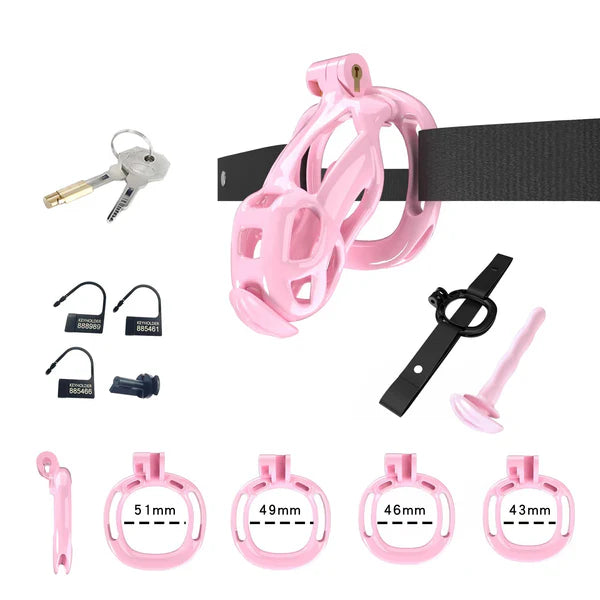 Cobra Chastity Set With 4 Wearable Ring