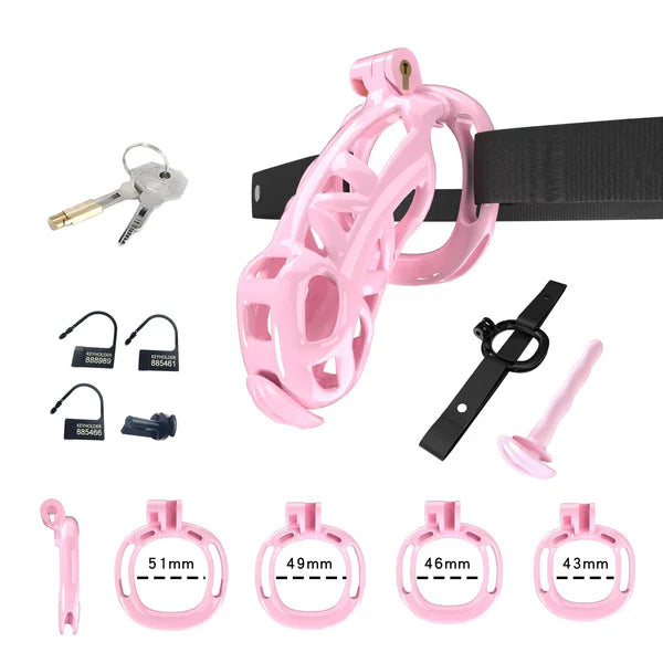 Cobra Chastity Set With 4 Wearable Ring