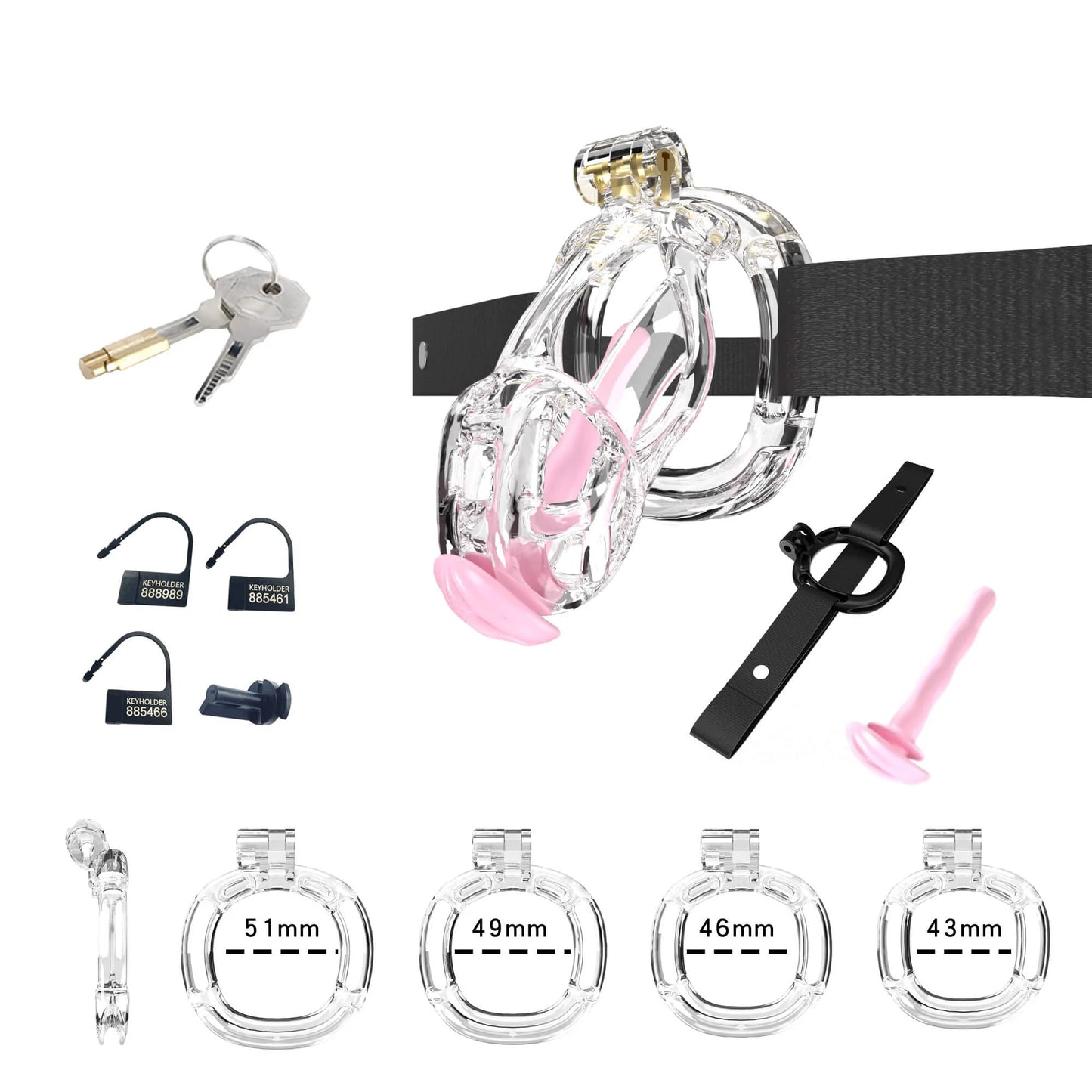 Cobra Chastity Set With 4 Wearable Ring
