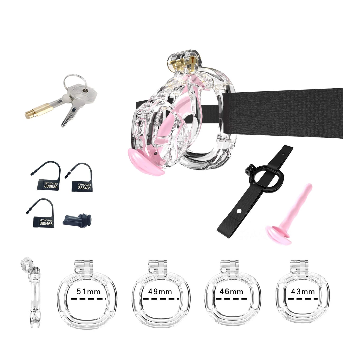 Cobra Chastity Set With 4 Wearable Ring
