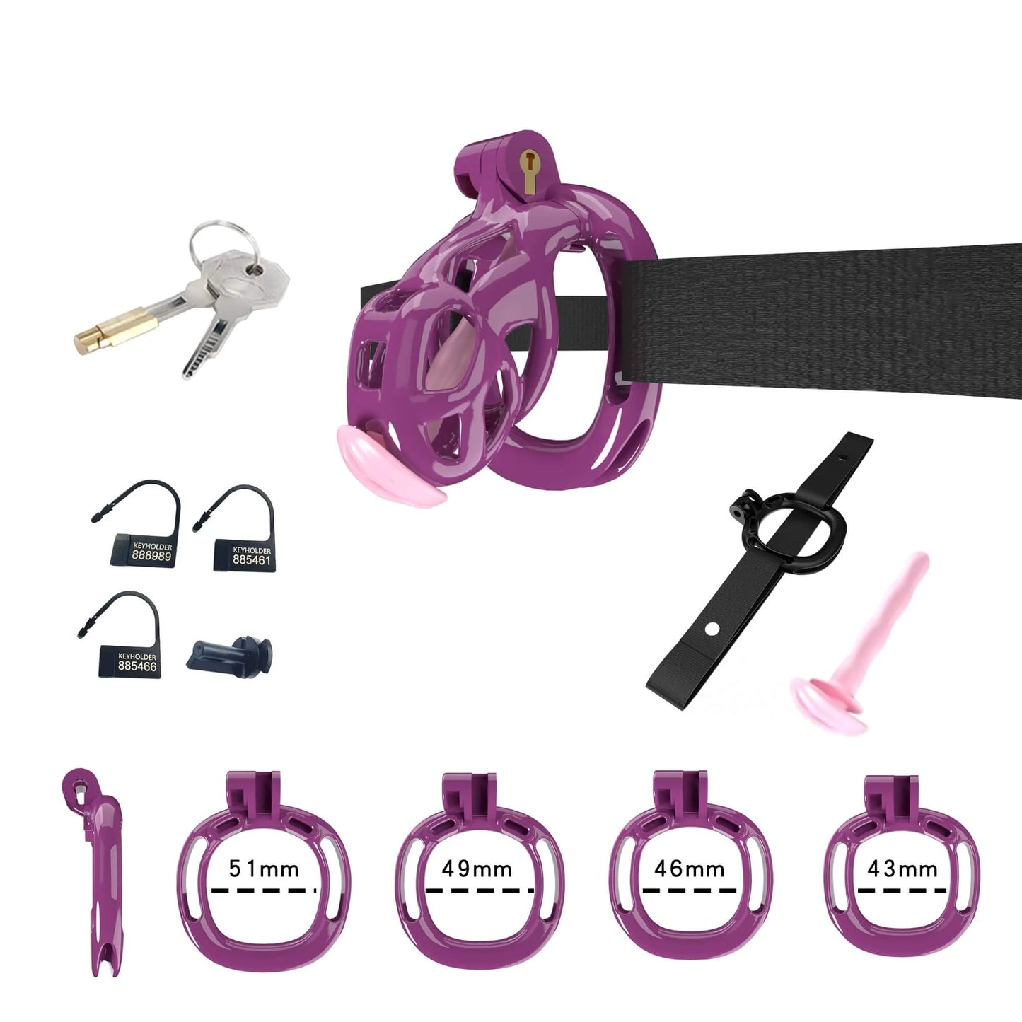 Cobra Chastity Set With 4 Wearable Ring