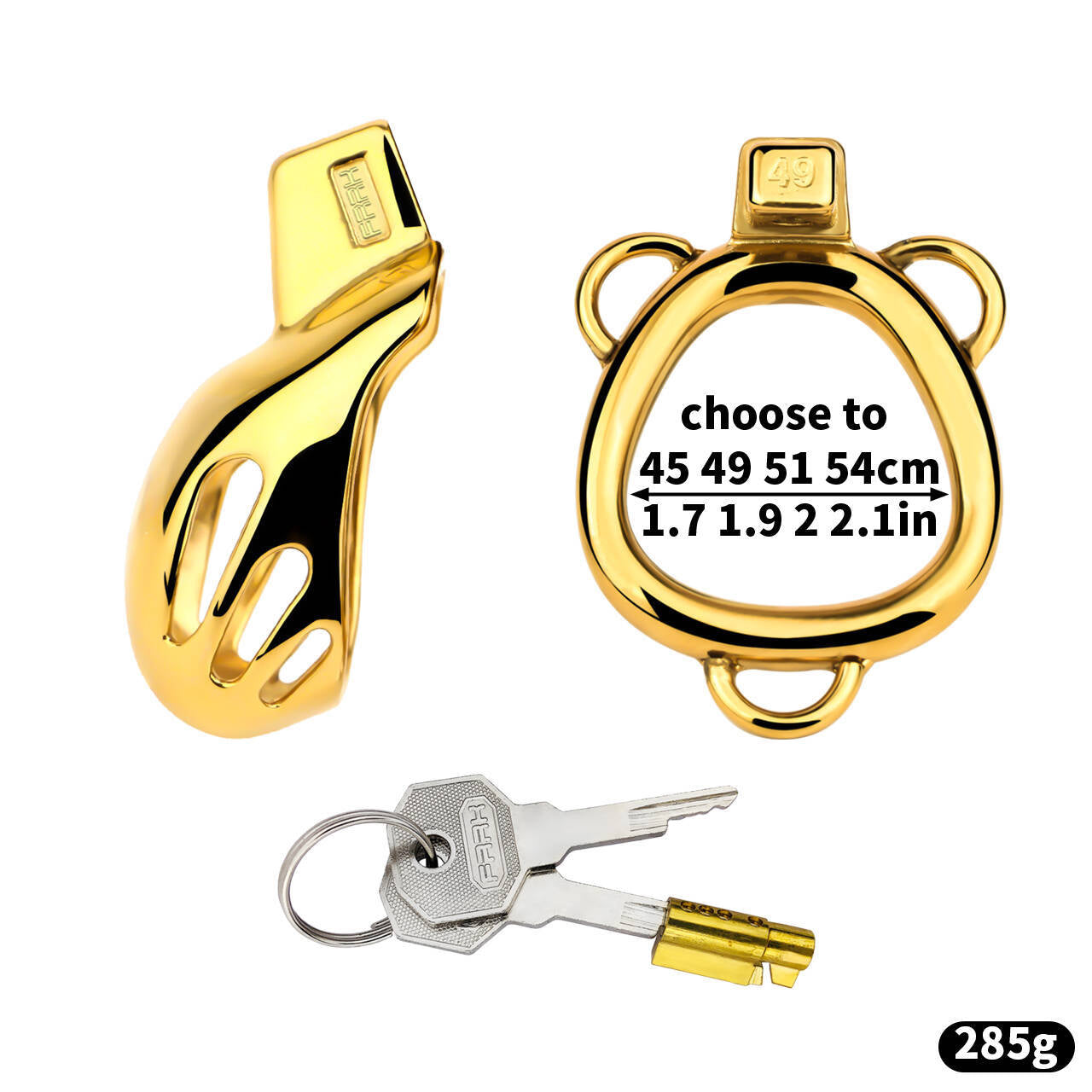 Golden Short Smooth Stainless Steel Cobra Cage