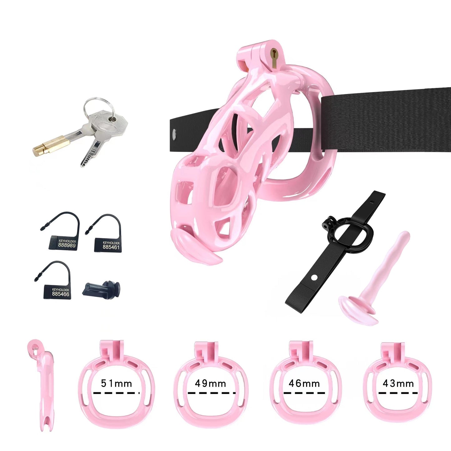 Pink Cobra Chastity Standard Kit With Belt