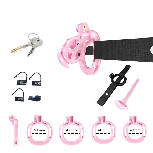 Cobra Chastity Set With 4 Wearable Ring