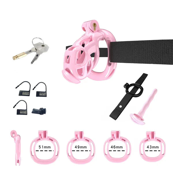 Cobra Chastity Set With 4 Wearable Ring