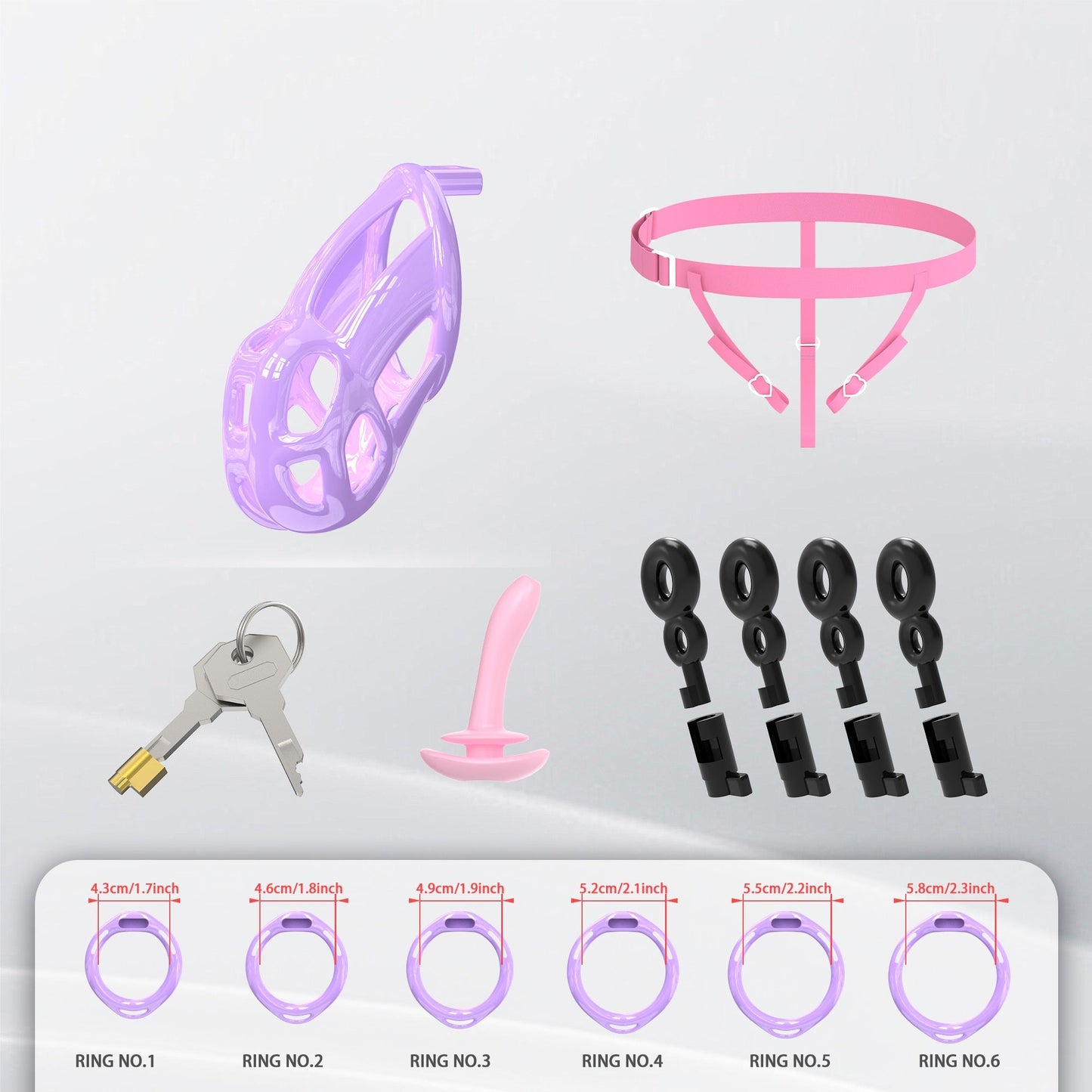 Upgrade Invisible Purple Cobra Chastity Cage 6
