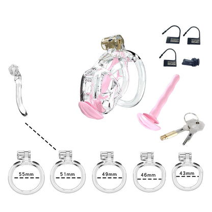Transparent Cobra Nano Chastity Kit With Urethral