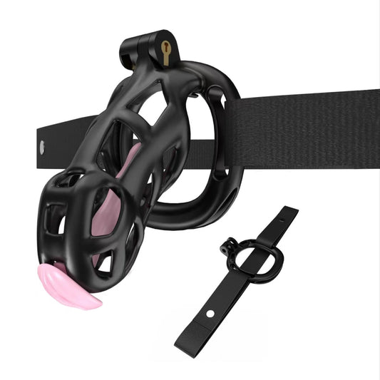 Black Cobra Chastity Standard Kit With Belt