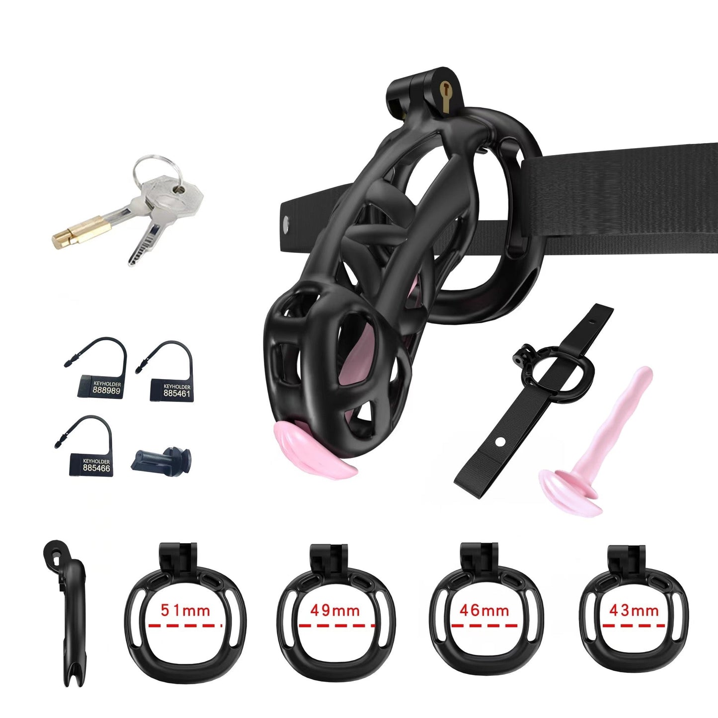 Black Cobra Chastity Maxi Kit With Belt