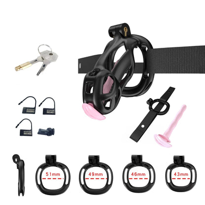 Black Cobra Chastity Small Kit With Belt