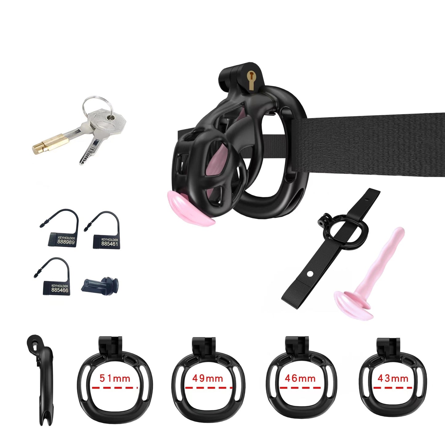 Black Cobra Chastity Nano Kit With Belt