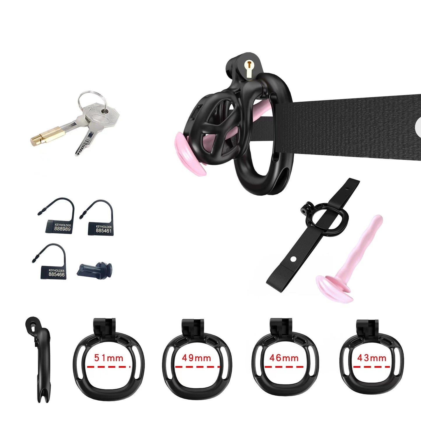 Black Cobra Chastity Nub Kit With Belt
