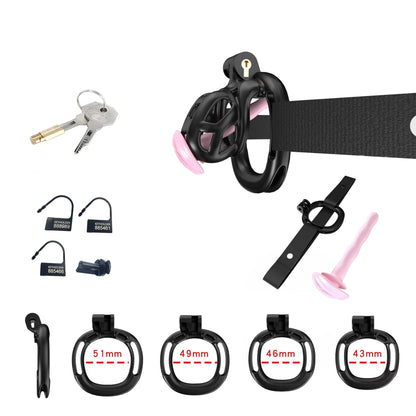 Black Cobra Chastity Nub Kit With Belt