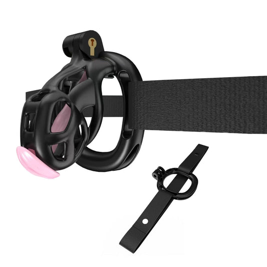 Black Cobra Chastity Nano Kit With Belt