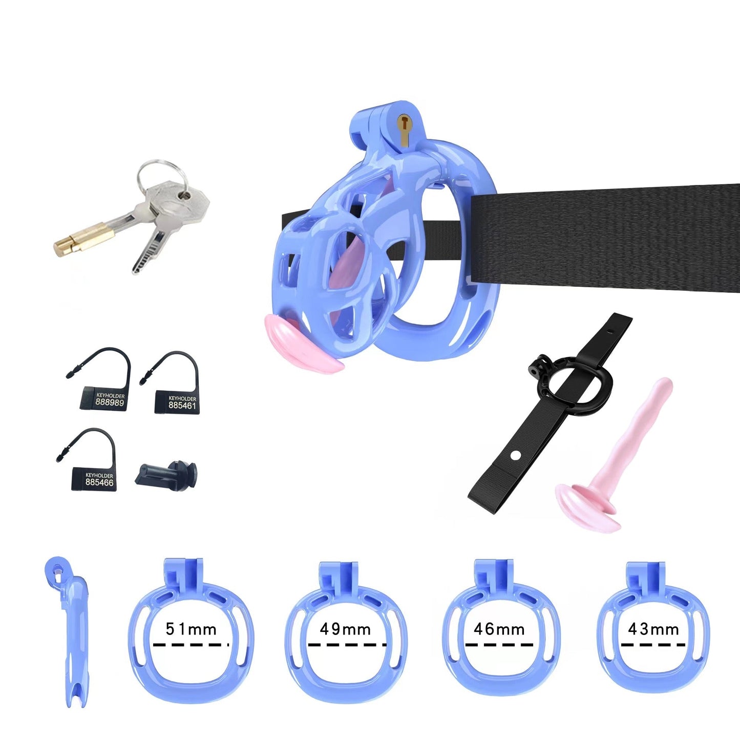 Blue Cobra Chastity Nano Kit With Belt