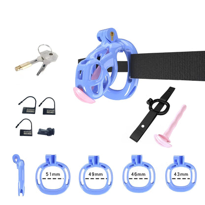 Blue Cobra Chastity Nano Kit With Belt