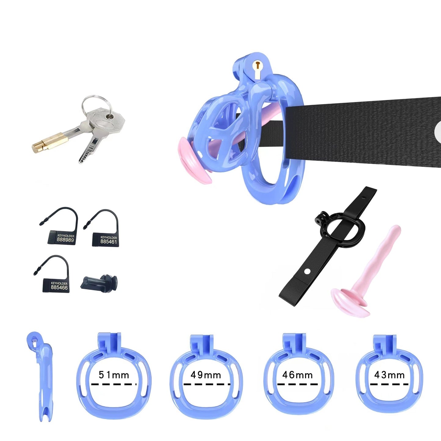 Blue Cobra Chastity Nub Kit With Belt