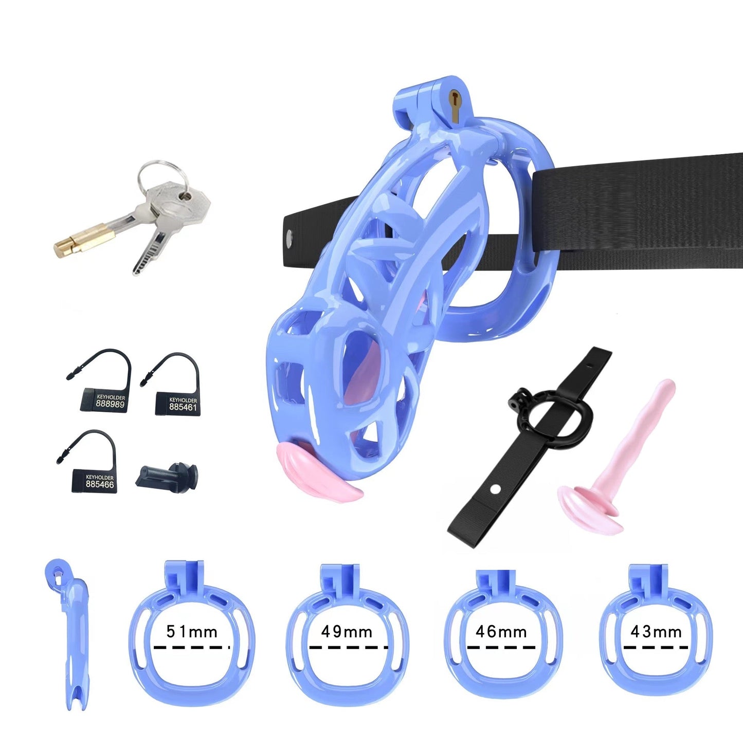 Blue Cobra Chastity Maxi Kit With Belt