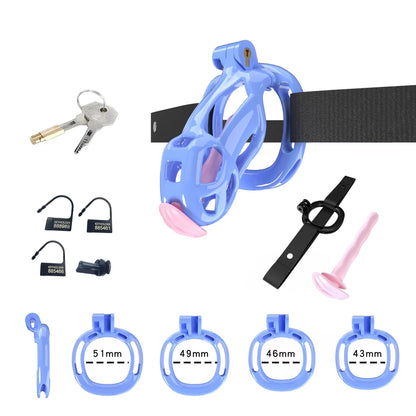 Blue Cobra Chastity Small Kit With Belt