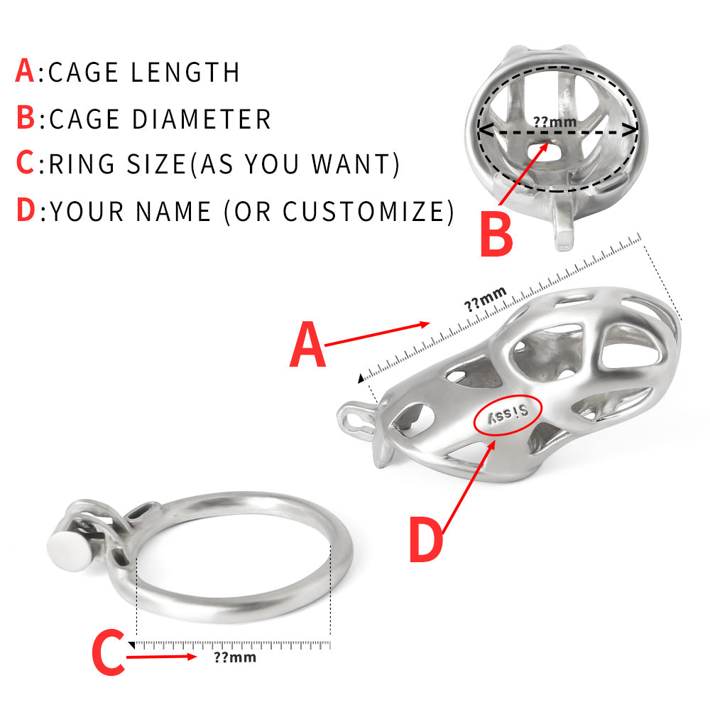 custom chastity cage size