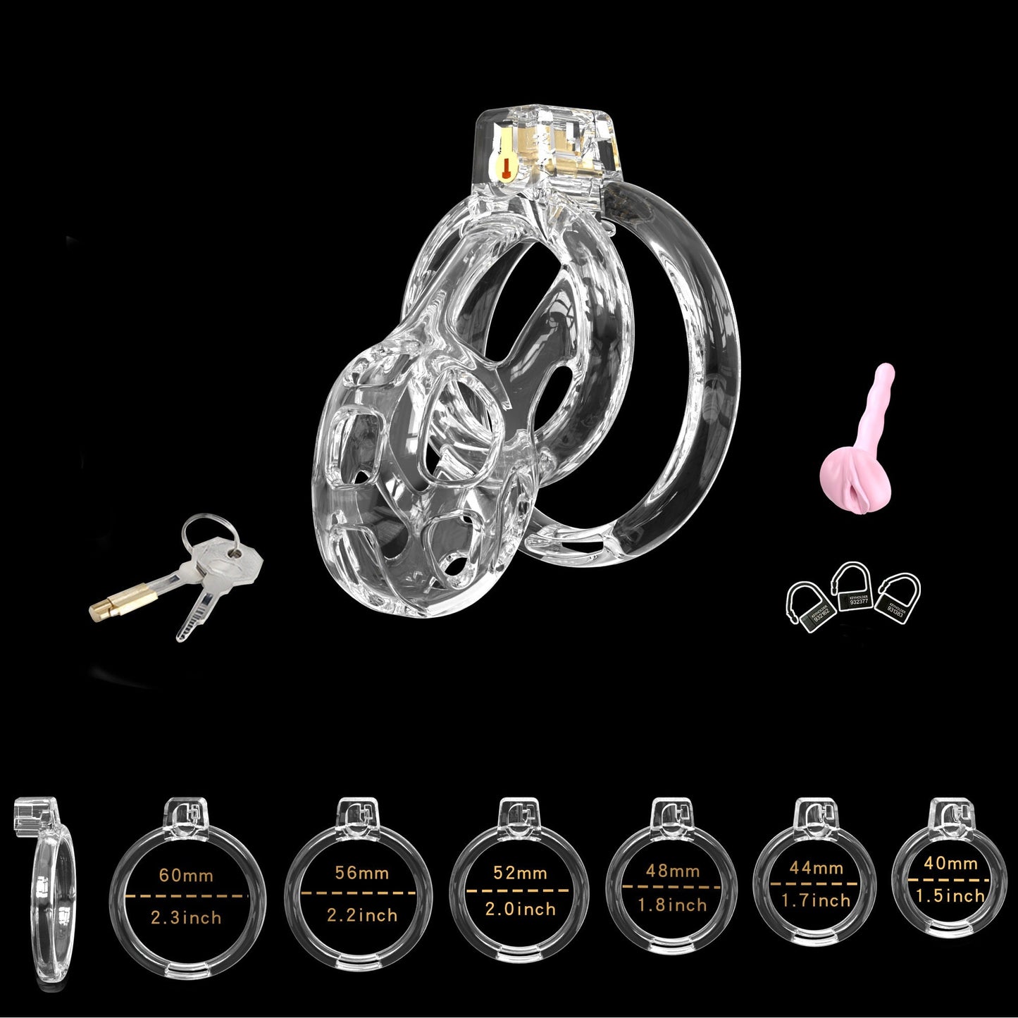 Elastic Transparent Cobra Chastity Cage - 6