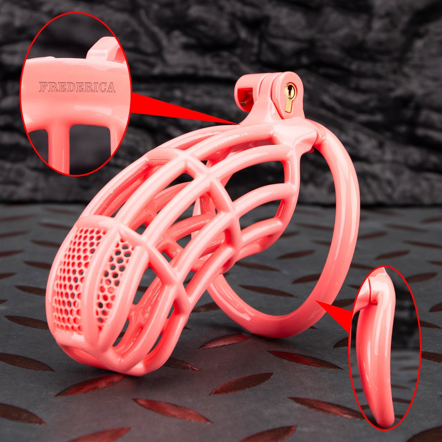 Custom Chastity Cage Mesh Design Pink