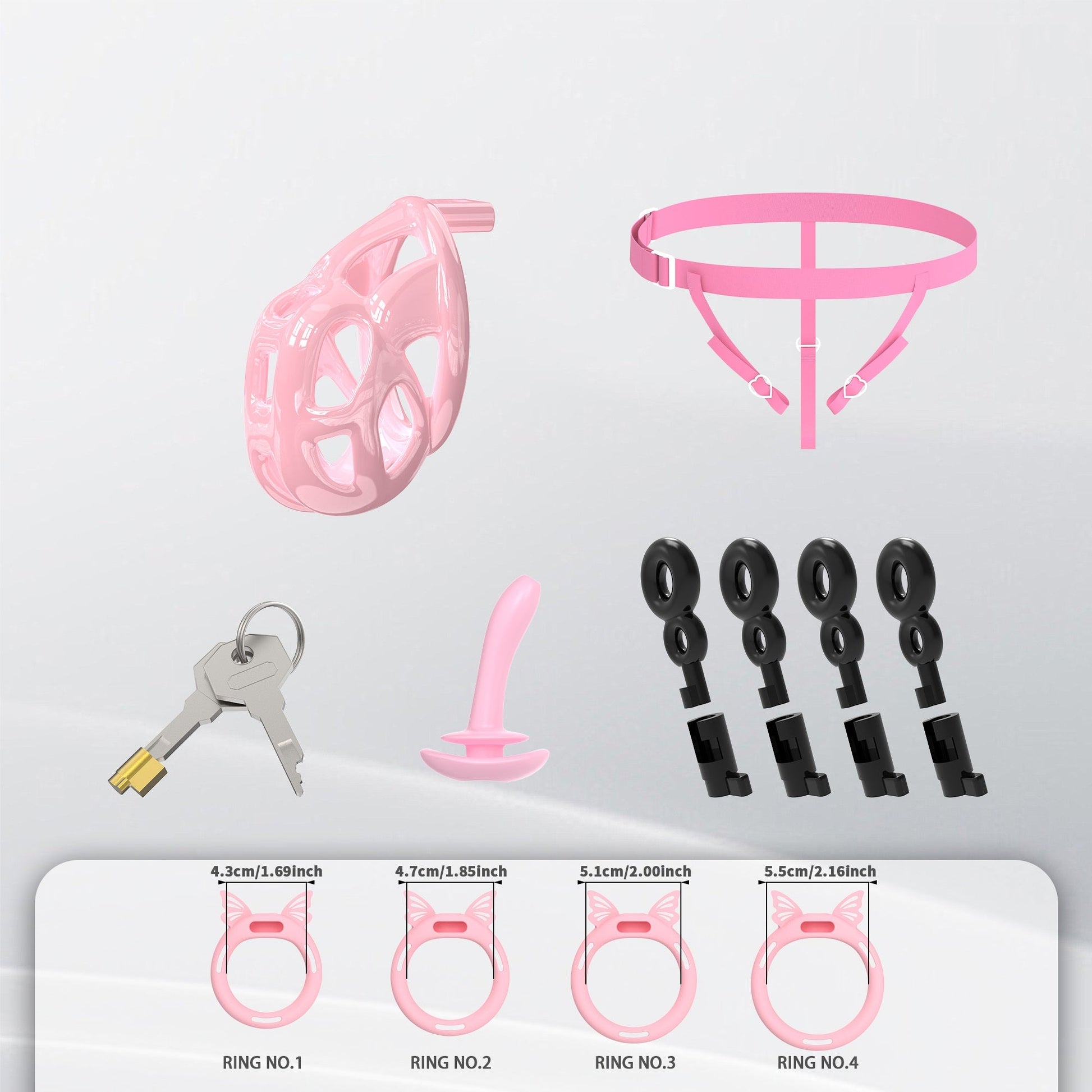 Invisible Pink Cobra Chastity Cage With Silicone Ring 5
