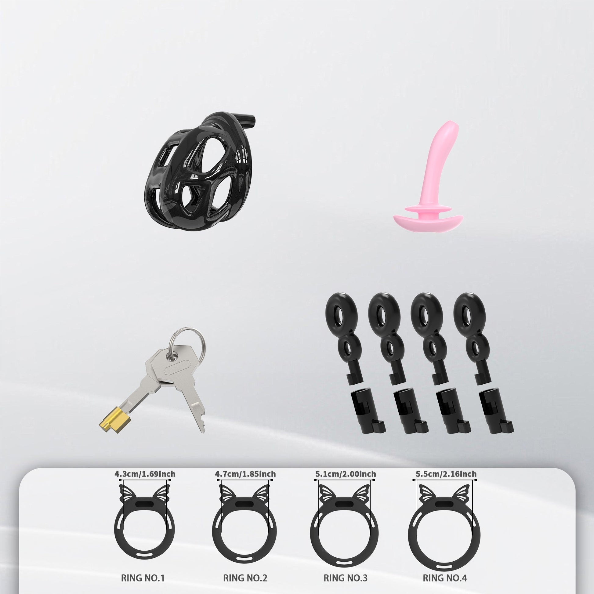 Invisible Black Cobra Chastity Cage With Silicone Ring 1