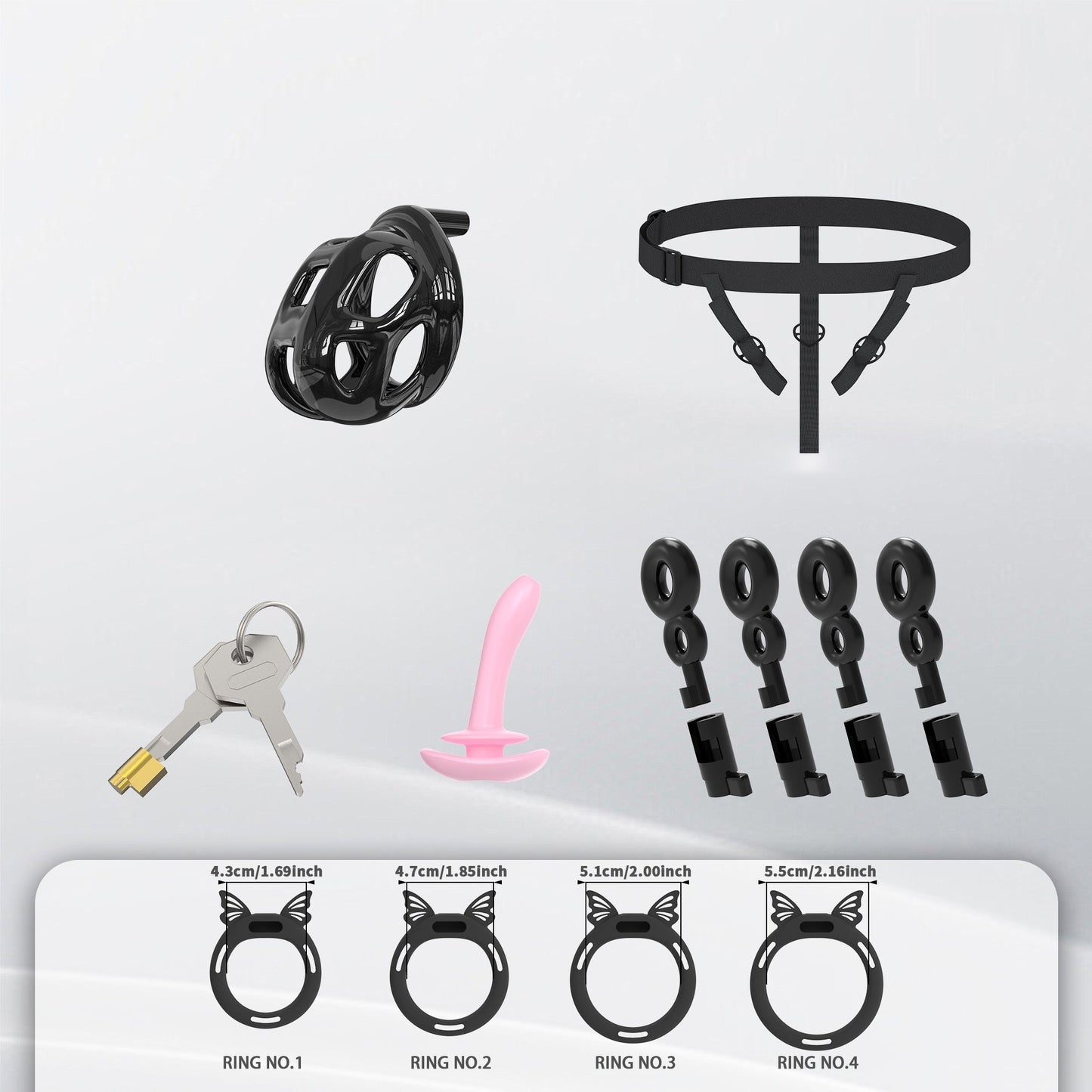 Invisible Black Cobra Chastity Cage With Silicone Ring 3