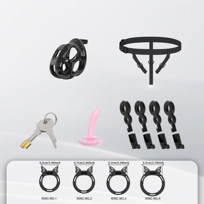 Invisible Black Cobra Chastity Cage With Silicone Ring 3