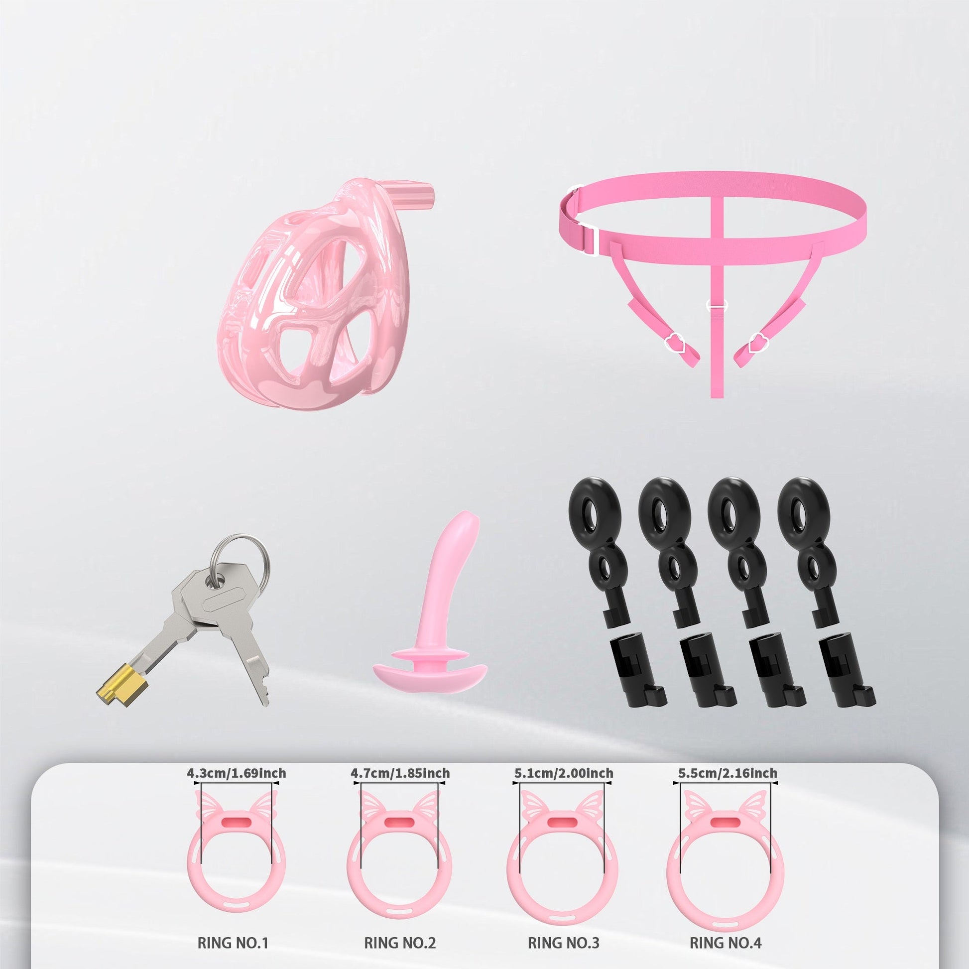 Invisible Pink Cobra Chastity Cage With Silicone Ring 3