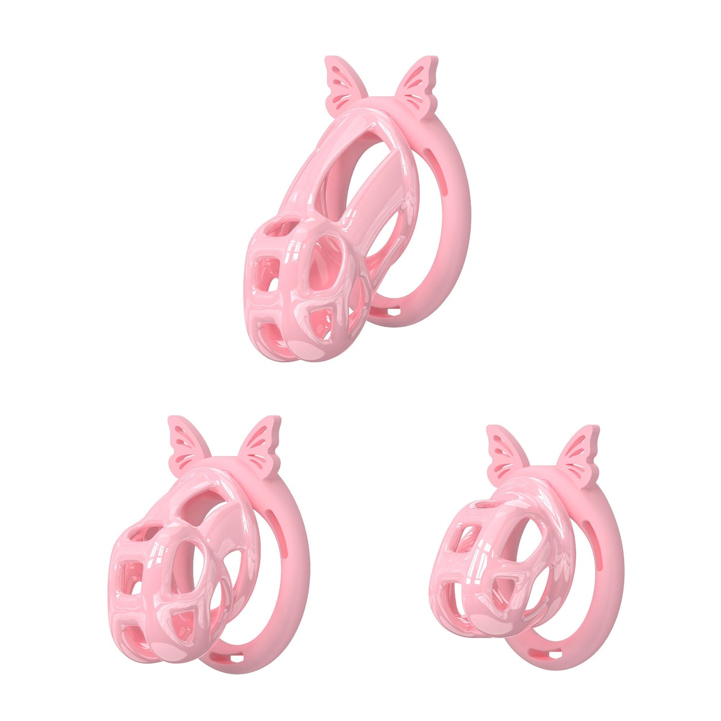 Invisible Pink Cobra Chastity Cage With Silicone Ring 