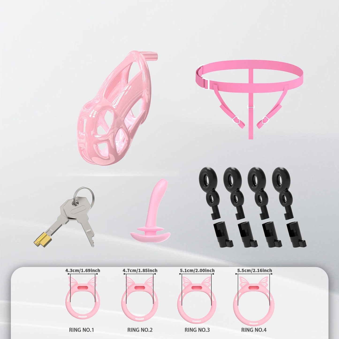 Invisible Pink Cobra Chastity Cage With Silicone Ring 7