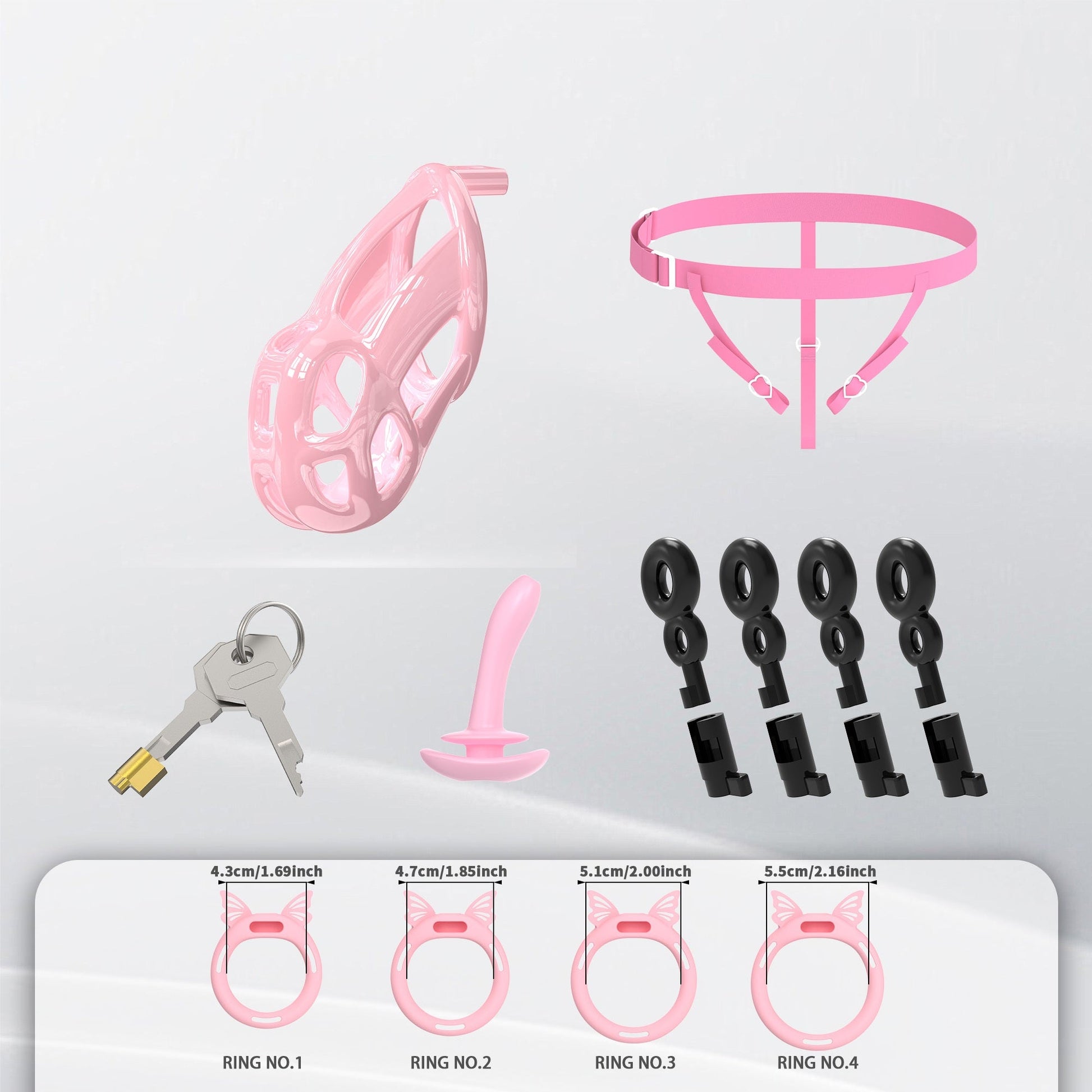 Invisible Pink Cobra Chastity Cage With Silicone Ring 7