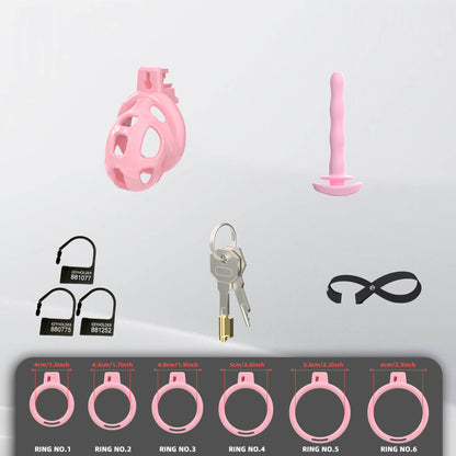 Pearl Pink Cobra Soft Silicone Chastity Cage 1