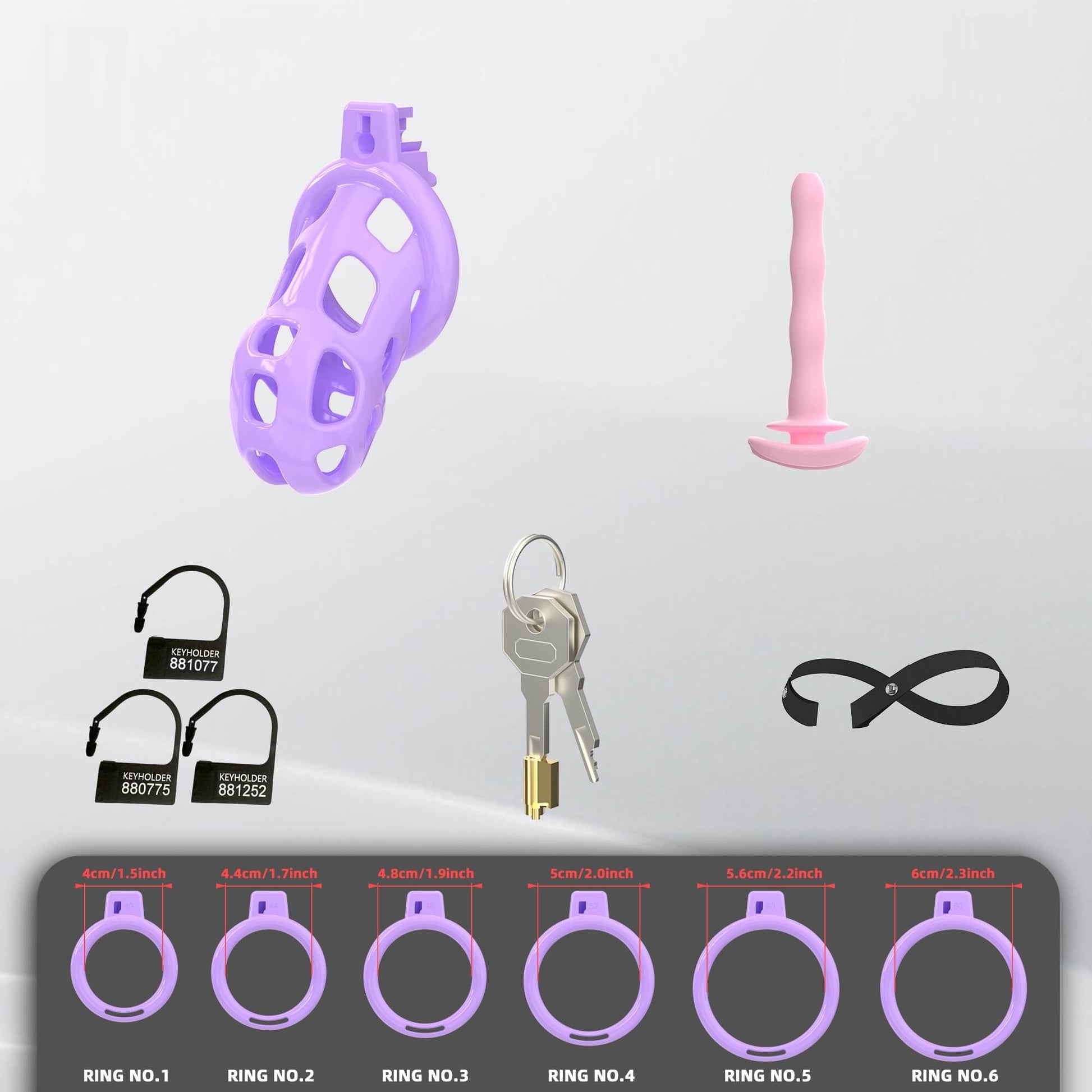 Pearlescent Purple Cobra Soft Silicone Chastity Cage 3