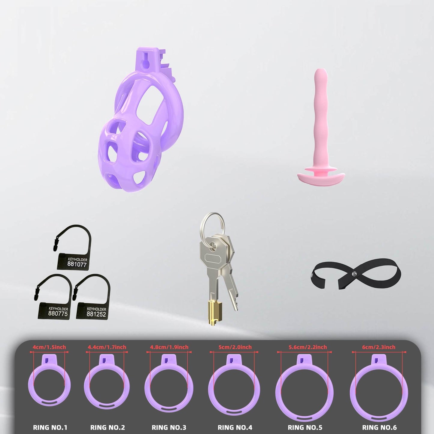 Pearlescent Purple Cobra Soft Silicone Chastity Cage 2