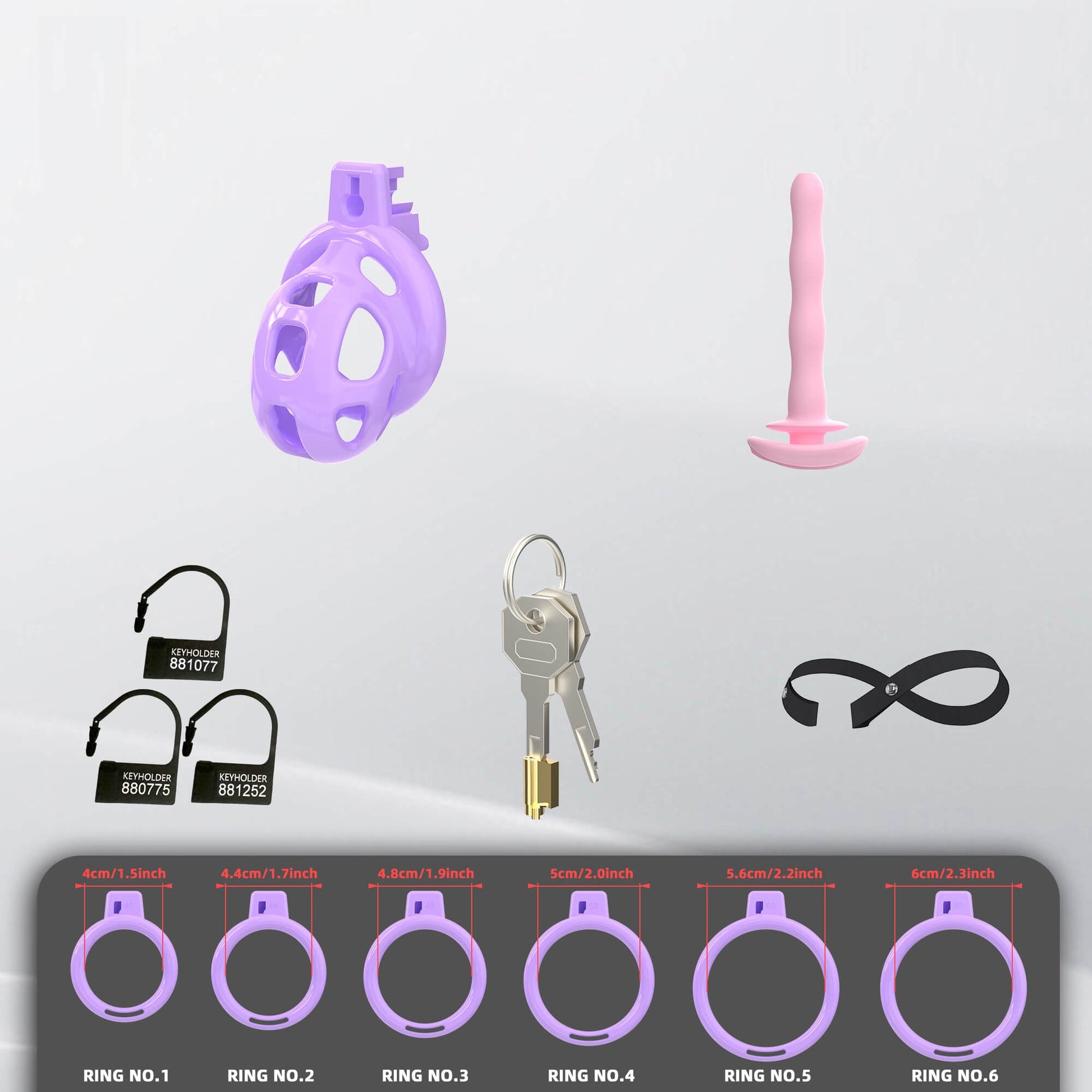 Pearlescent Purple Cobra Soft Silicone Chastity Cage 1