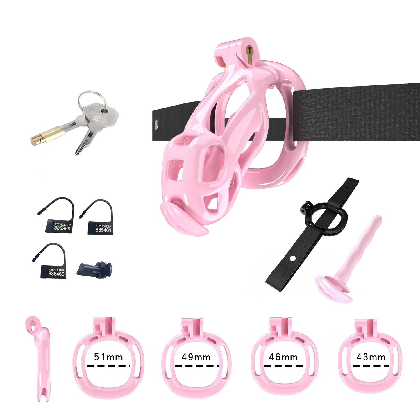 Pink Cobra Chastity Small Kit With Belt