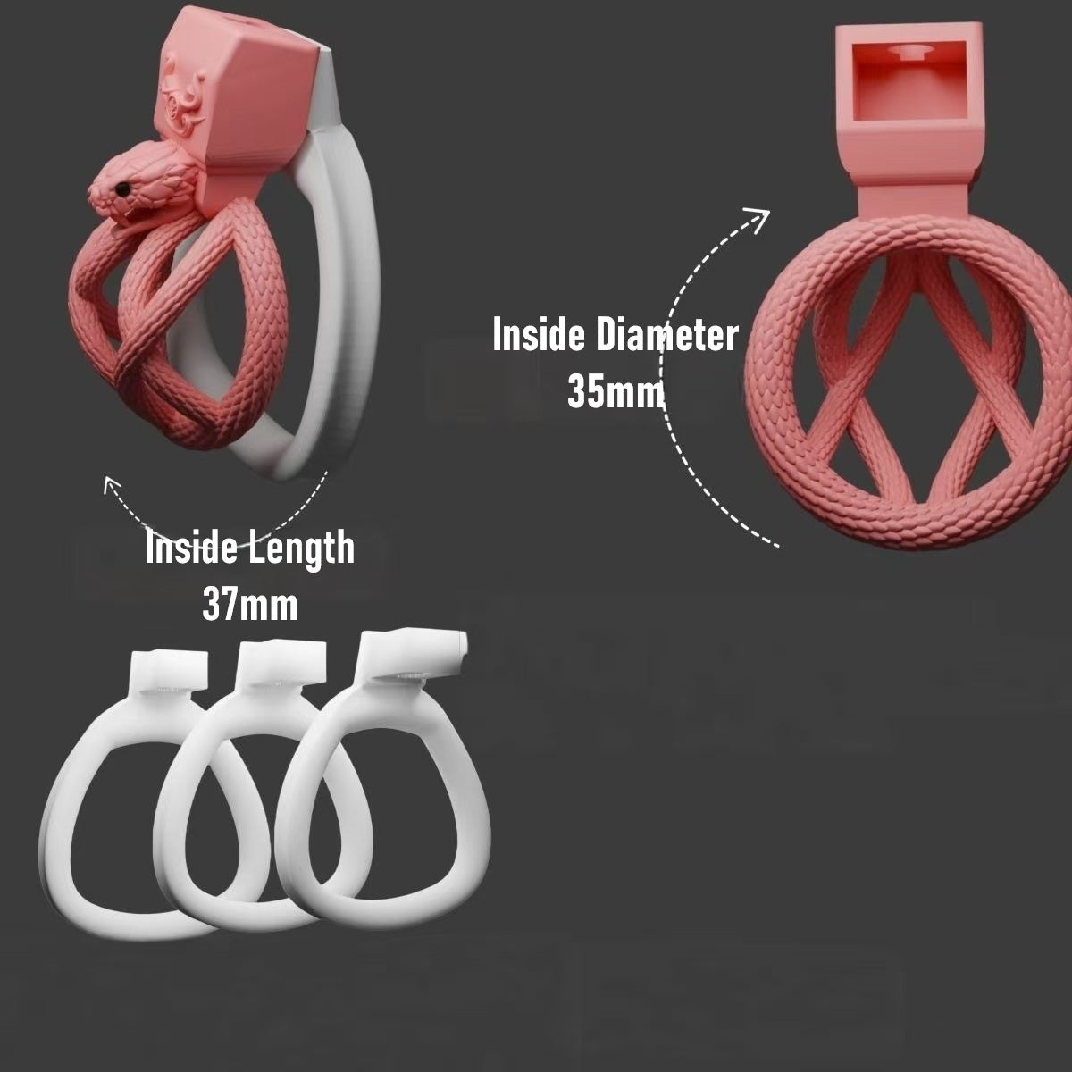 Snakes Entwined Chastity Cage 4