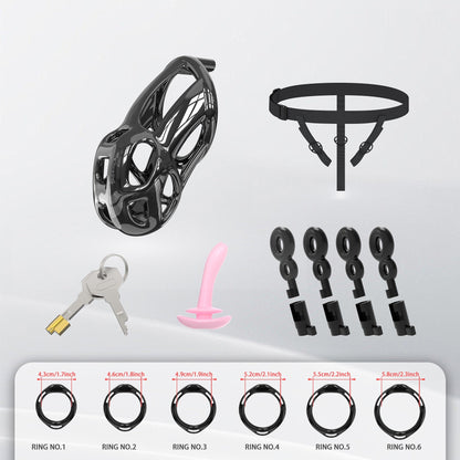 Upgrade Invisible Black Cobra Chastity Cage 8