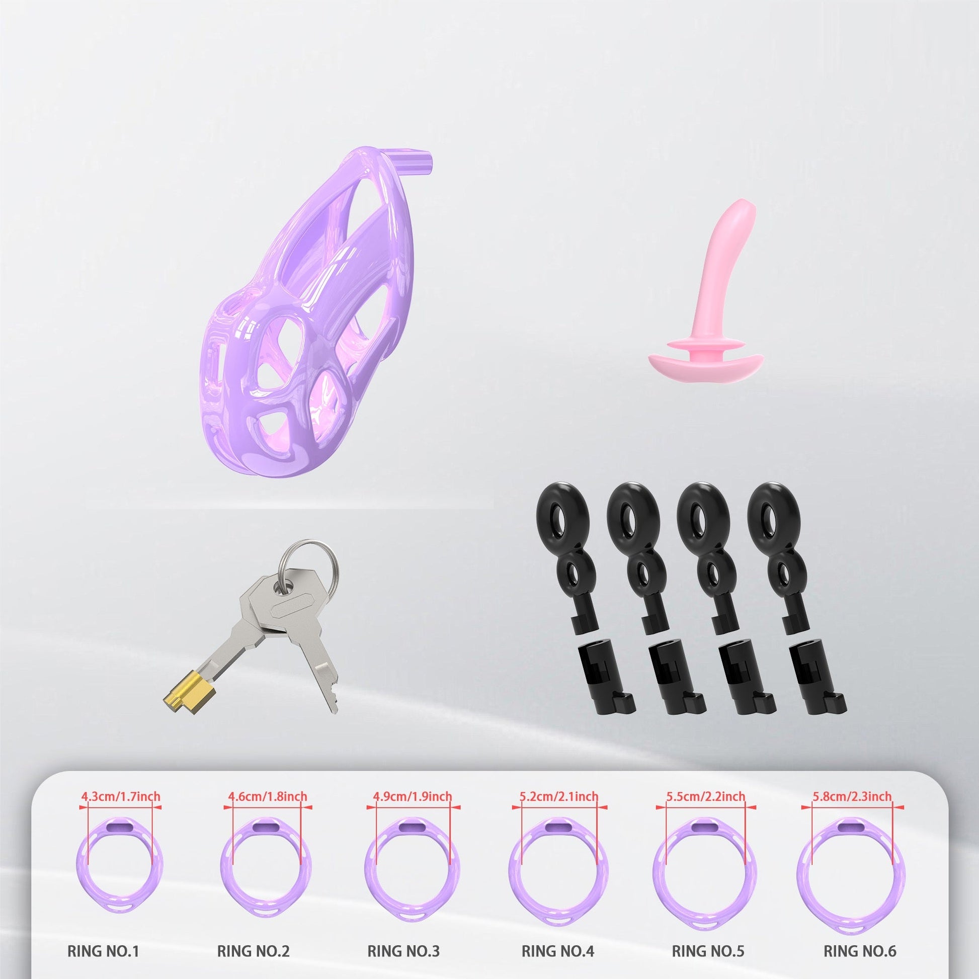 Upgrade Invisible Purple Cobra Chastity Cage 3