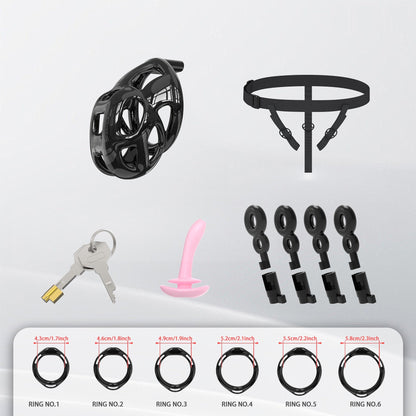 Upgrade Invisible Black Cobra Chastity Cage 7