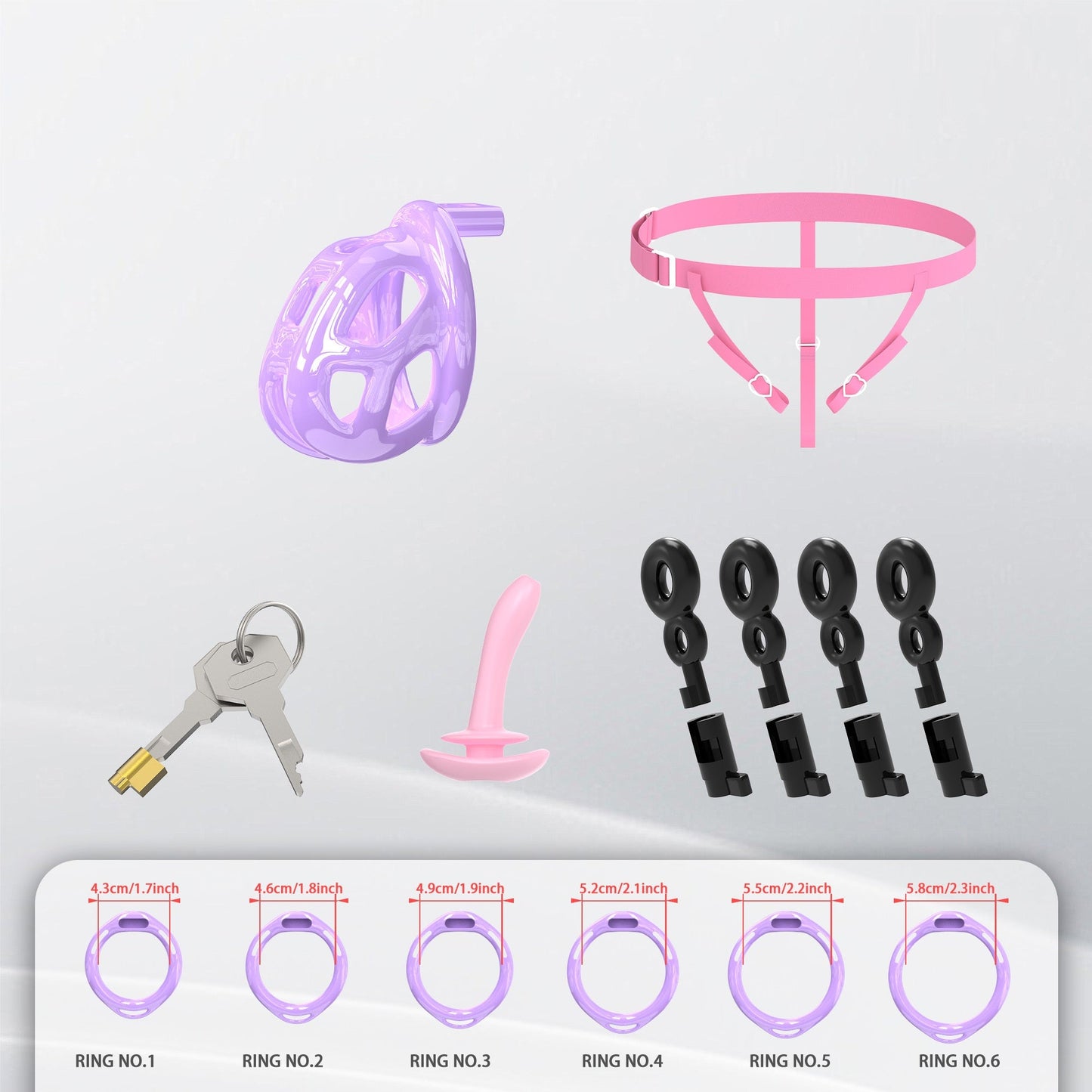 Upgrade Invisible Purple Cobra Chastity Cage 4